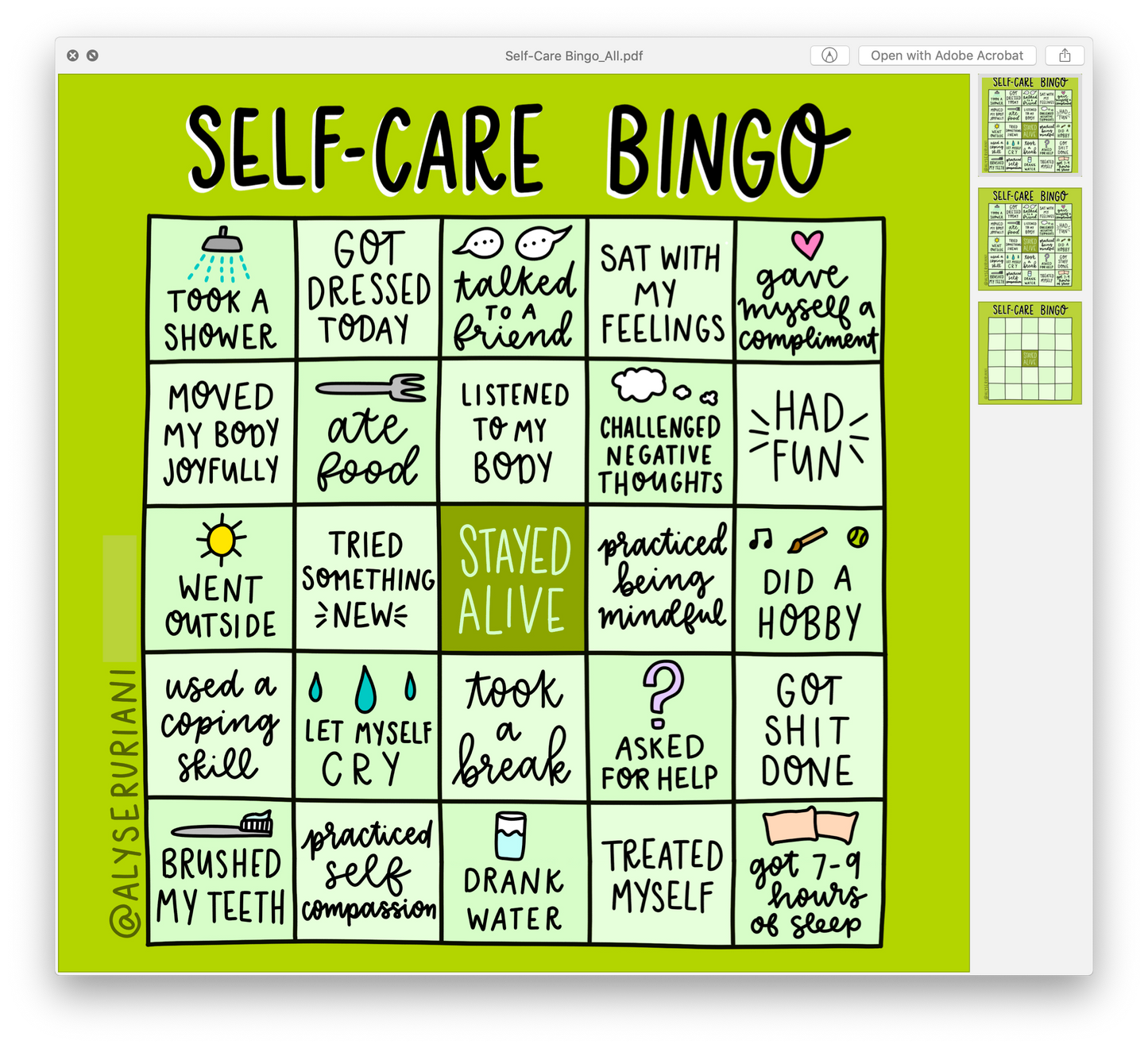 Self Care Bingo: Digital Download