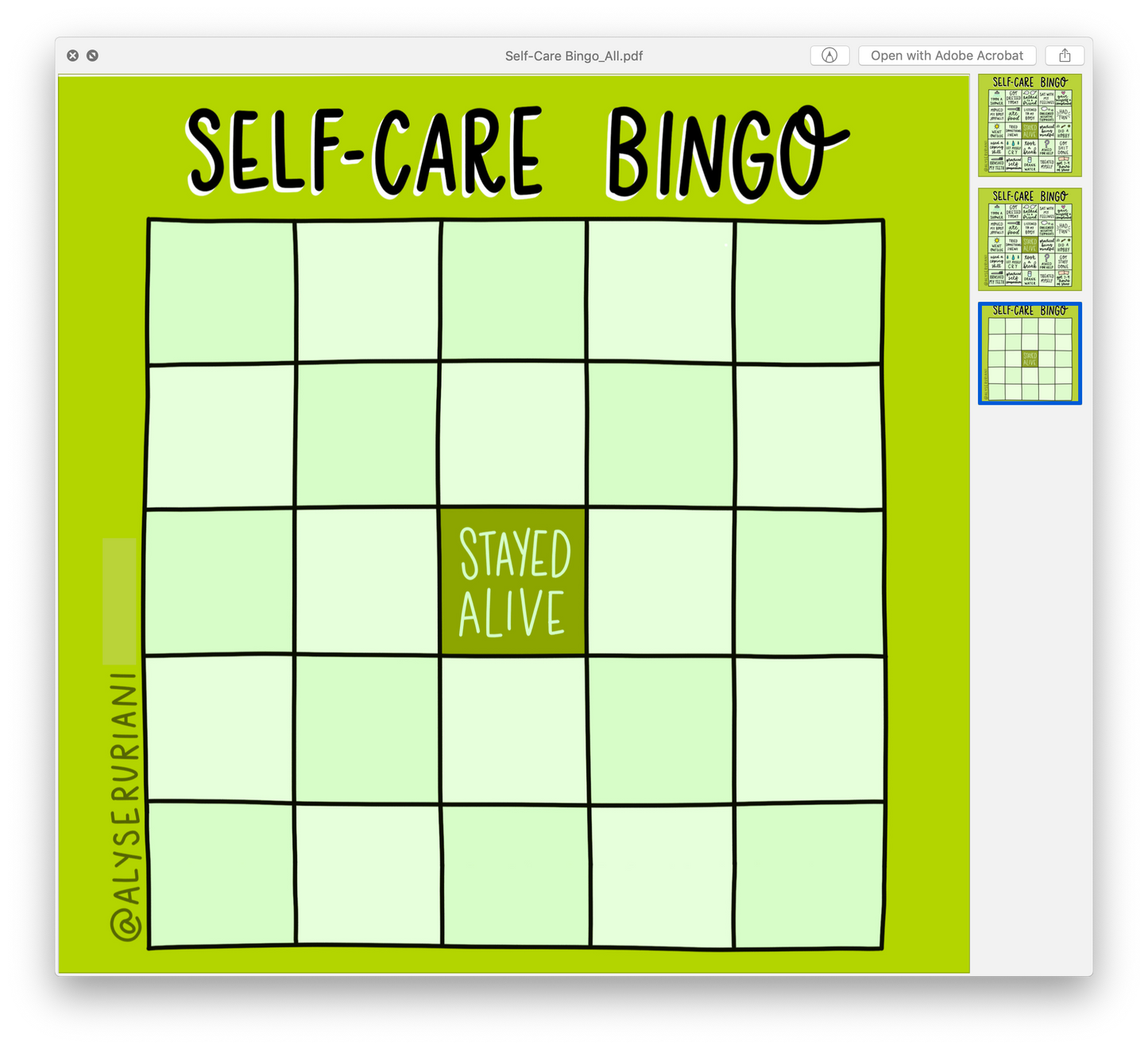 Self Care Bingo: Digital Download